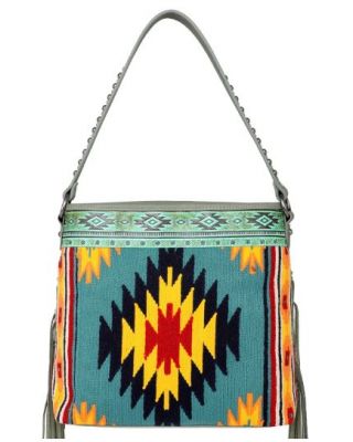 MW1115G-918 GN Montana West Aztec Tapestry Concealed Carry Hobo