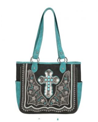 MW1120G-8317 BK Montana West Spiritual Collection Concealed Carry Tote