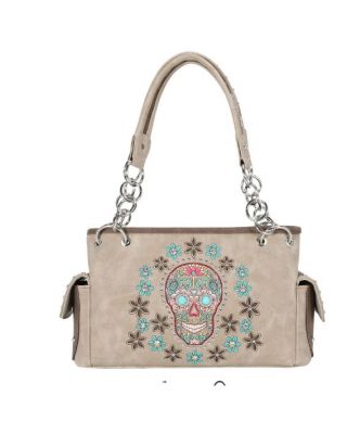 MW1121G-8085 TN  Montana West Sugar Skull Collection Concealed Carry Satchel