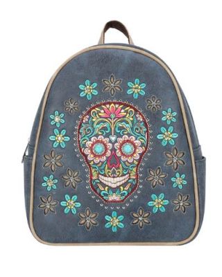 MW1121G-9110 NV Montana West Sugar Skull Collection Backpack