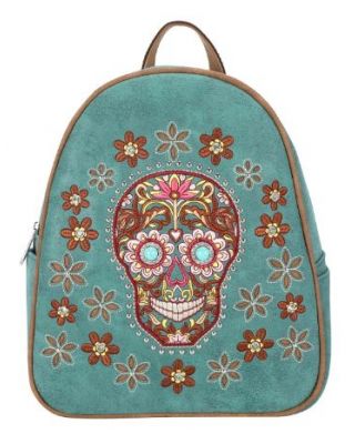 MW1121G-9110 TQ Montana West Sugar Skull Collection Backpack