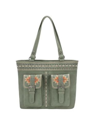 MW1123G-8317 GN Montana West Aztec Collection Concealed Carry Tote
