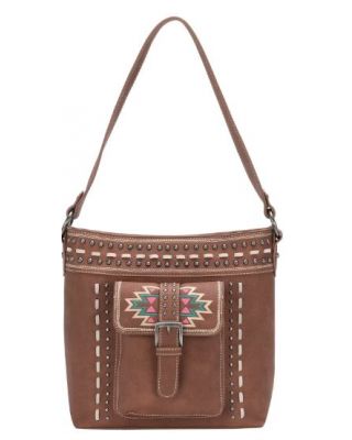 MW1123G-918 BR  Montana West Aztec Collection Concealed Carry Hobo