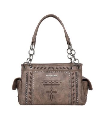 MW1124G-8085 BR Montana West Whipstitch Collection Concealed Carry Satchel