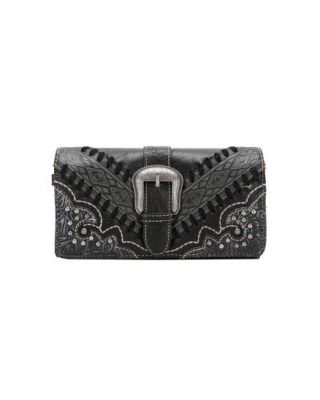 MW1131-W018 BK  Montana West Buckle Collection Wallet