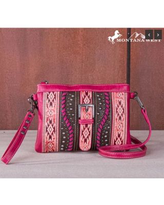 MW1134-181 BDY Montana West Aztec Tooled Collection Clutch/Crossbody