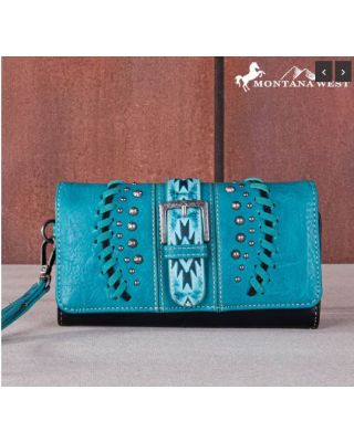 MW1134-W018  GN Montana West Aztec Tooled Collection Wallet