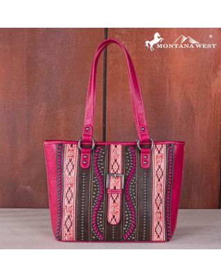MW1134G-8317 BDY Montana West Aztec Tooled Collection Concealed Carry Tote