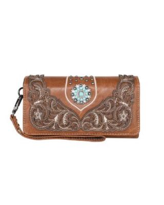 MW1138-W018 BR  Montana West Concho Collection Wallet