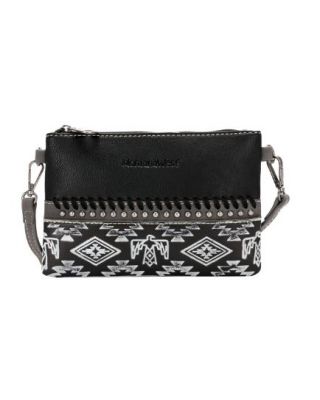MW1139-181 BK  Montana West Aztec Tooled Collection Clutch/Crossbody
