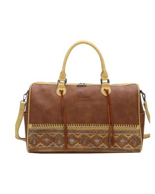 MW1139-5110 BR Montana West Aztec Tooled Collection Weekender Bag