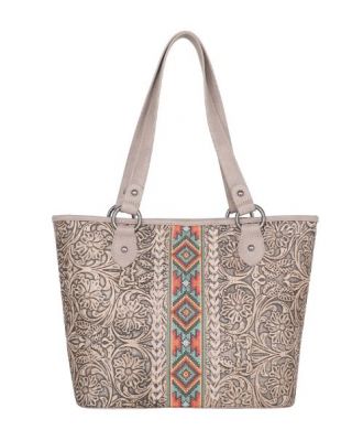MW1142G-8317 KH Montana West Tooled Collection Concealed Carry Tote