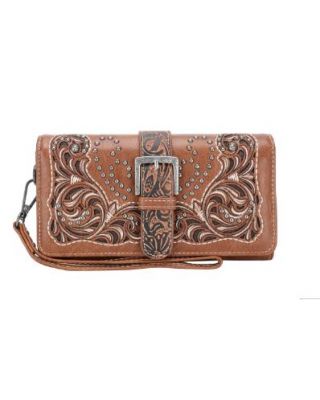MW1143G-W018 BR Montana West Cut-Out/Buckle Collection Wallet