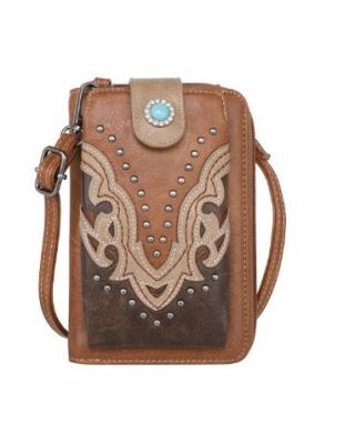 MW1144-183 BR Montana West Cut-out Collection Phone Wallet/Crossbody