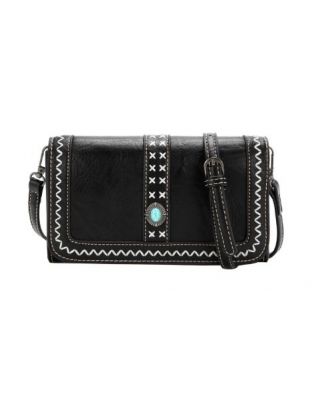 MW1149-063 BK Montana West Concho Collection Wallet/Crossbody