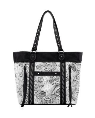 MW1149G-8317 SN Montana West Snake Print Concealed Carry Wide Tote