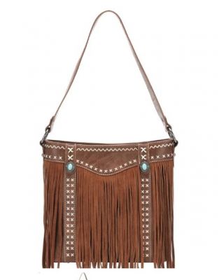 MW1149G-918 BR  Montana West Fringe Collection Concealed Carry Hobo
