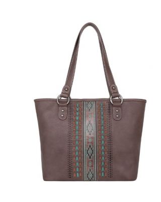 MW1153G-8317 CF  Montana West Aztec Embossed Collection Concealed Carry Tote