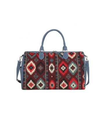 MW1174-5100 NY Montana West Aztec Tapestry Collection Weekender Bag