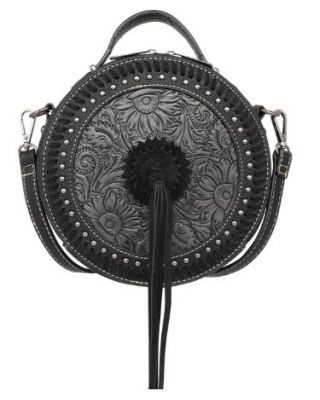 MW1176-118 BK Montana West Tooled Collection Canteen Bag/Crossbody
