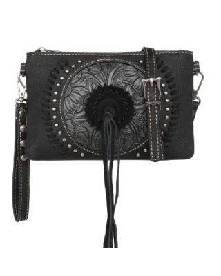 MW1176-181 BK  Wrangler Tooled Collection Clutch/Crossbody