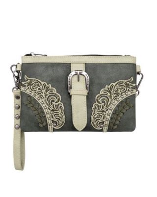 MW1177-181 GN Montana West Cut-Out /Buckle Collection Clutch/Crossbody