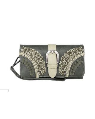 MW1177-W018 GN Montana West Cut-Out/Buckle Collection Wallet