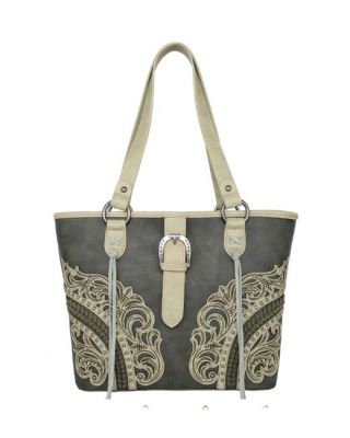 MW1177G-8317 GN Montana West Cut-Out/Buckle Collection Concealed Carry Tote