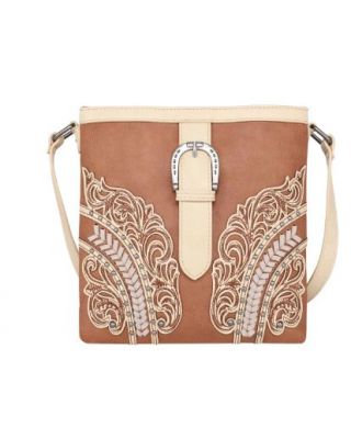 MW1177G-9360 BR  Montana West Cut-Out/Buckle Collection Concealed Carry Crossbody