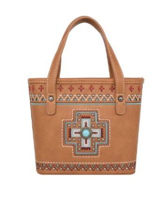 MW1199-923 BR  Montana West Concho Collection Small Tote/Crossbody