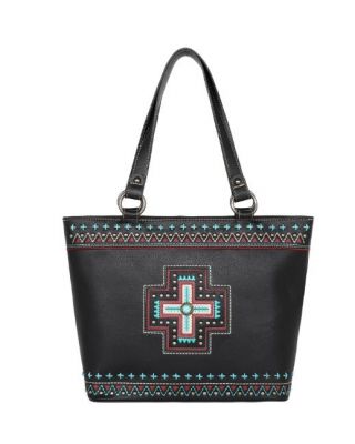 MW1199G-8317 BK Montana West Concho Collection Concealed Carry Tote