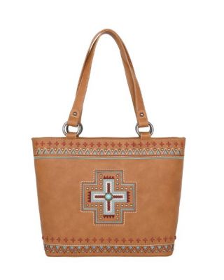 MW1199G-8317 BR Montana West Concho Collection Concealed Carry Tote