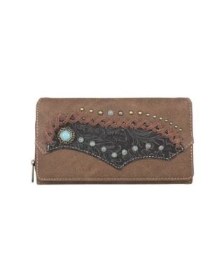 MW1201-W010 BR  Montana West Tooled Collection Wallet