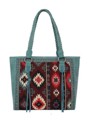 MW1202G-8317 TQ Montana West Aztec Tapestry Concealed Carry Tote