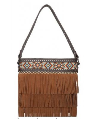 MW1203G-918 BR Montana West Aztec Tiered Fringe Collection Concealed Carry Hobo