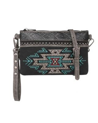 MW1207-181 BK Montana West Aztec Collection Clutch/Crossbody