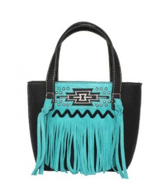 MW1214-923 BK  Montana West Aztec Collection Small Tote/Crossbody