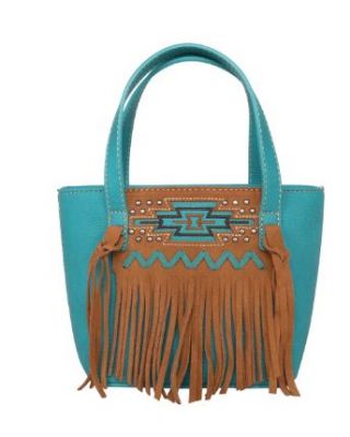 MW1214-923 TQ  Montana West Aztec Collection Small Tote/Crossbody