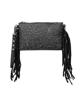 MW1217-181 BK Montana West Tooled Collection Clutch/Crossbody