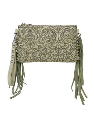 MW1217-181 GN Montana West Tooled Collection Clutch/Crossbody