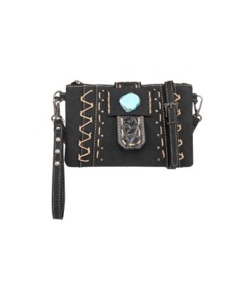 MW1221-181 BK Montana West Tooled Collection Clutch/Crossbody