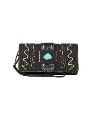 MW1221-W018 BK Montana West Tooled Collection Wallet