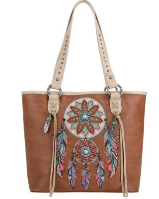 MW1241G-8317 BR Montana West Dream Catcher Collection Concealed Carry Tote