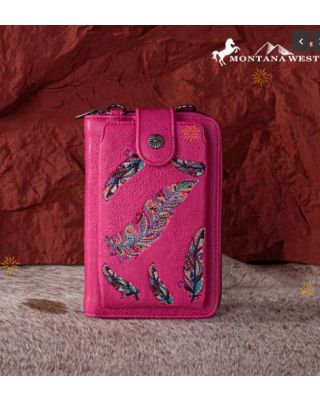 MW1242-183 HPK Montana West Embroidered Collection Phone Wallet/Crossbody