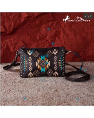 MW1245-181 CF Montana West Embroidered Collection Clutch/Crossbody