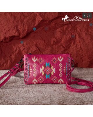 MW1245-181 HPK Montana West Embroidered Collection Clutch/Crossbody