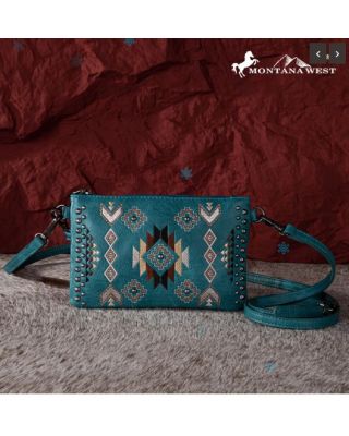 MW1245-181 TQ Montana West Embroidered Collection Clutch/Crossbody