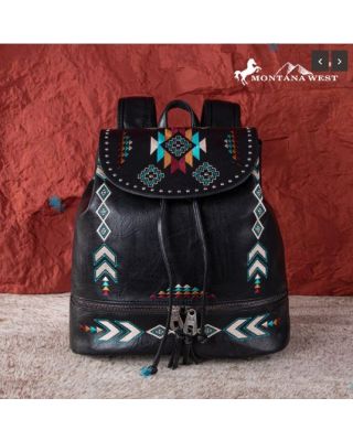 MW1245-9110 BK Montana West Embroidered Collection Backpack