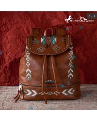 MW1245-9110 BR Montana West Embroidered Collection Backpack
