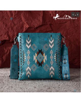 MW1245G-9360 TQ Montana West Embroidered Collection Concealed Carry Crossbody